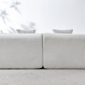 English Elm 111" L Shaped Cloud Sofa Plush Chenille Upholstered High Density Foam Apartment Living Room Beige W1669S00057