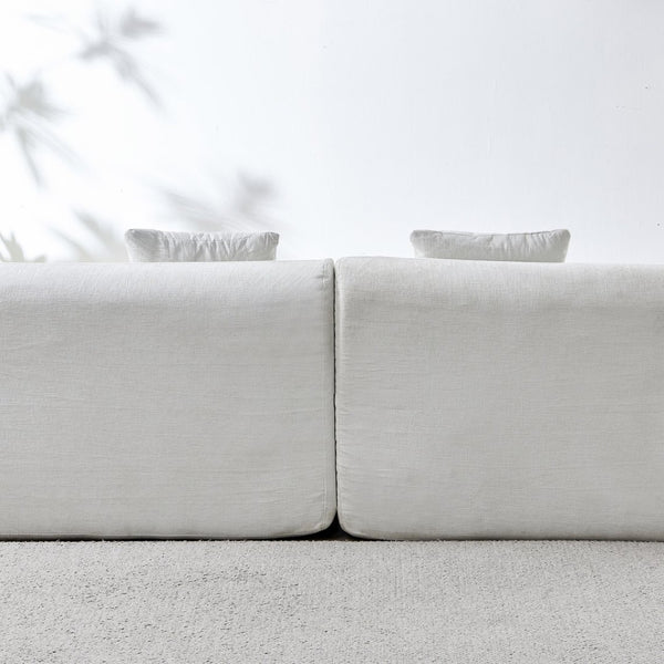 English Elm 111" L Shaped Cloud Sofa Plush Chenille Upholstered High Density Foam Apartment Living Room Beige W1669S00057