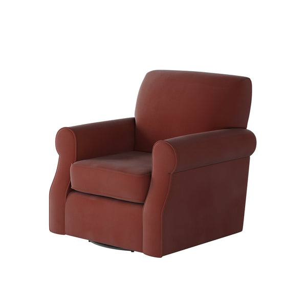 Fusion Bella Rouge Swivel Chair - Stylish 360-degree Motion, Reversible Cushion & Durable Two-tone Fabric Rouge W,100% Polyester 602s-c Bella Rouge Swivel Chair