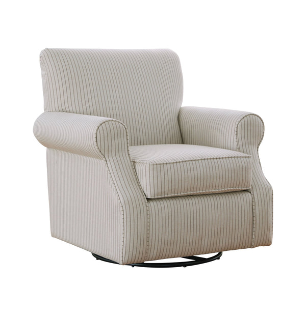 Fusion Crossroads Fawcett Oat Swivel Chair – Luxurious Beige Glider With Reversible Cushion & 360° Motion Beige W ,100% Polyester 602s Fawcett Oat Swivel Chair
