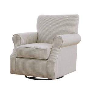 Fusion Crossroads Fawcett Oat Swivel Chair – Luxurious Beige Glider With Reversible Cushion & 360° Motion Beige W ,100% Polyester 602s Fawcett Oat Swivel Chair