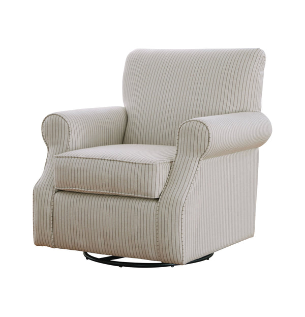 Fusion Crossroads Fawcett Oat Swivel Chair – Luxurious Beige Glider With Reversible Cushion & 360° Motion Beige W ,100% Polyester 602s Fawcett Oat Swivel Chair