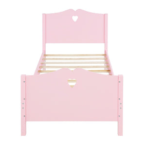 HomeRoots Pink Wood Twin Bed Frame – Stylish & Durable Design for Kids' Rooms, Cozy Apartments & Guest Spaces 602021