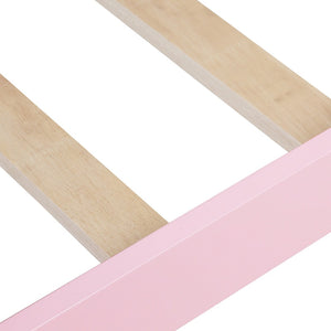 HomeRoots Pink Wood Twin Bed Frame – Stylish & Durable Design for Kids' Rooms, Cozy Apartments & Guest Spaces 602021