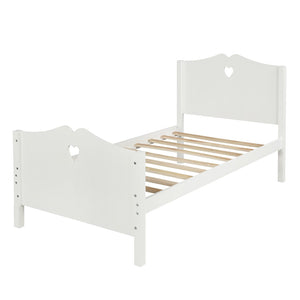 HomeRoots White Wood Twin Bed Frame - Timeless Design, Durable Construction, Ideal for Cozy Spaces & Guests 602022