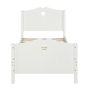 HomeRoots White Wood Twin Bed Frame - Timeless Design, Durable Construction, Ideal for Cozy Spaces & Guests 602022