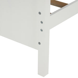 HomeRoots White Wood Twin Bed Frame - Timeless Design, Durable Construction, Ideal for Cozy Spaces & Guests 602022