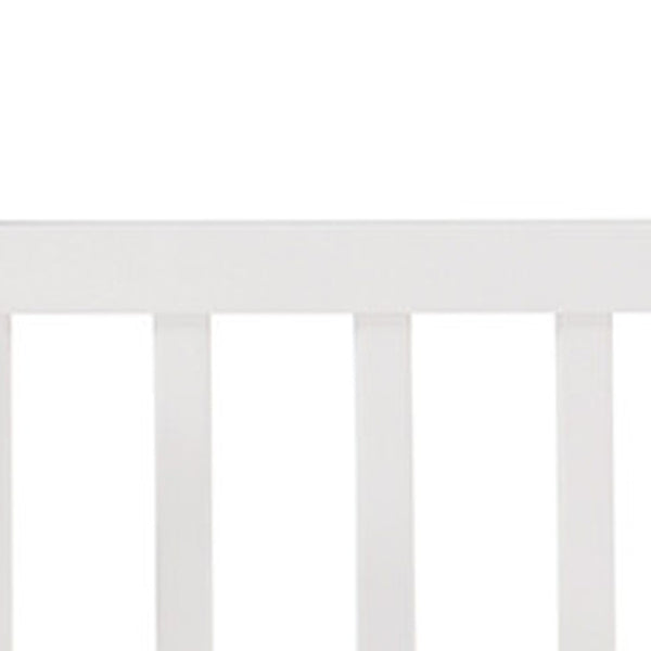 HomeRoots White Wood Full House Bed – Modern Platform Design, Durable Slats, Sleek Look for Stylish Bedrooms 602023
