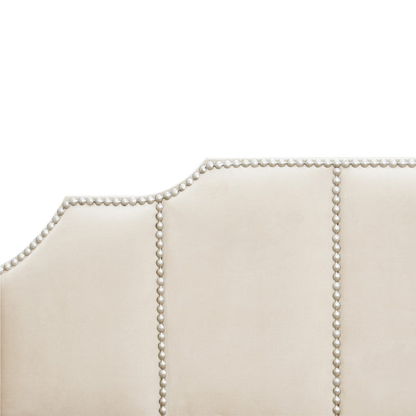 HomeRoots Beige Upholstered Twin Bed Frame - Modern Design, Durable Support, Perfect for Guest & Kids' Rooms 602025