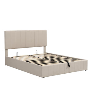 HomeRoots Beige Tufted Upholstered Queen Bed Frame - Stylish, Supportive Comfort for Modern Bedrooms & Décor 602038