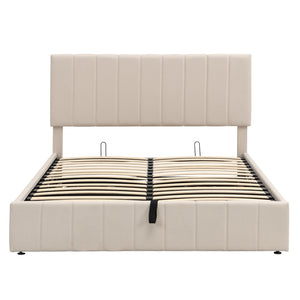 HomeRoots Beige Tufted Upholstered Queen Bed Frame - Stylish, Supportive Comfort for Modern Bedrooms & Décor 602038