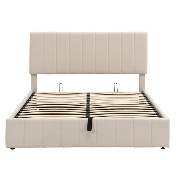HomeRoots Beige Tufted Upholstered Queen Bed Frame - Stylish, Supportive Comfort for Modern Bedrooms & Décor 602038