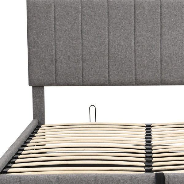 HomeRoots Gray Tufted Upholstered Queen Bed Frame - Elegant Modern Design, Cozy Comfort, Sturdy Support System 602039