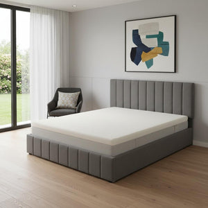HomeRoots Gray Tufted Upholstered Queen Bed Frame - Elegant Modern Design, Cozy Comfort, Sturdy Support System 602039
