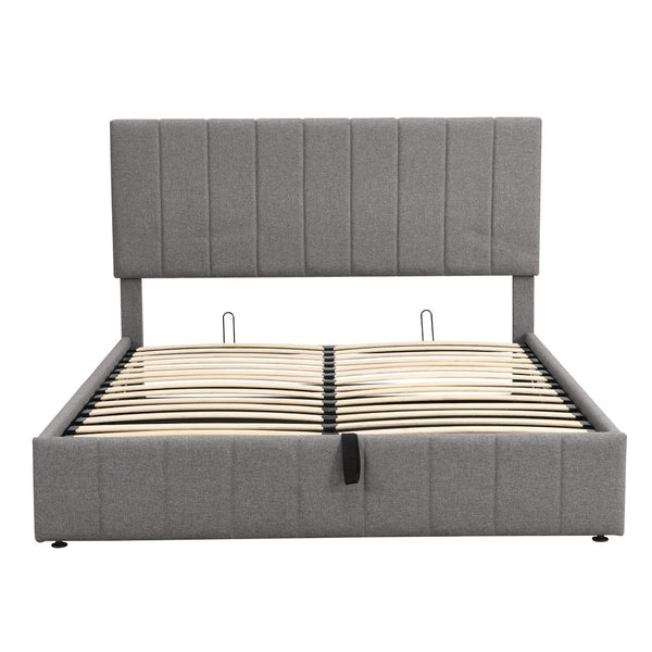 HomeRoots Gray Tufted Upholstered Queen Bed Frame - Elegant Modern Design, Cozy Comfort, Sturdy Support System 602039