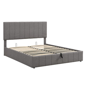 HomeRoots Gray Tufted Upholstered Queen Bed Frame - Elegant Modern Design, Cozy Comfort, Sturdy Support System 602039