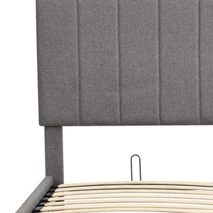 HomeRoots Gray Tufted Upholstered Queen Bed Frame - Elegant Modern Design, Cozy Comfort, Sturdy Support System 602039