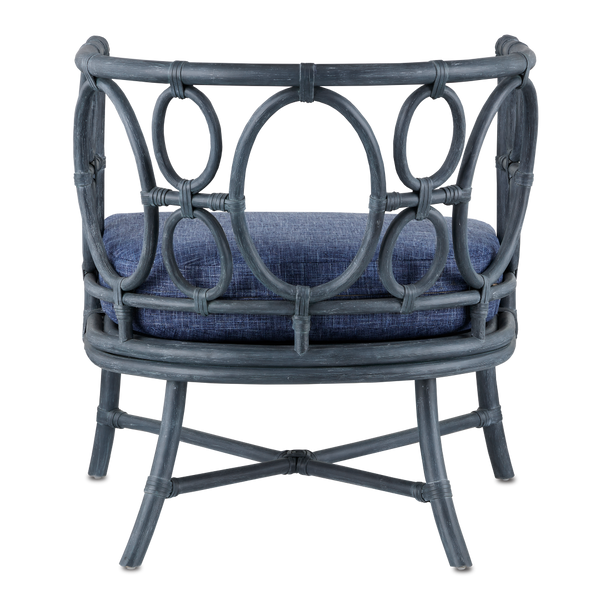Tegal Navy Chair – Handcrafted Rattan with Vintage Finish, Perfect for Sunrooms & Beachside Spaces