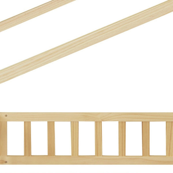 HomeRoots Natural Wood Full Canopy Bed Frame with Under-Bed Storage Drawers for Stylish Bedroom Organization 602053