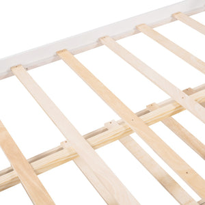 HomeRoots White Wood Full Bed Frame with Trundle & Storage Drawers - Stylish, Durable, and Space-Saving Design! 602058