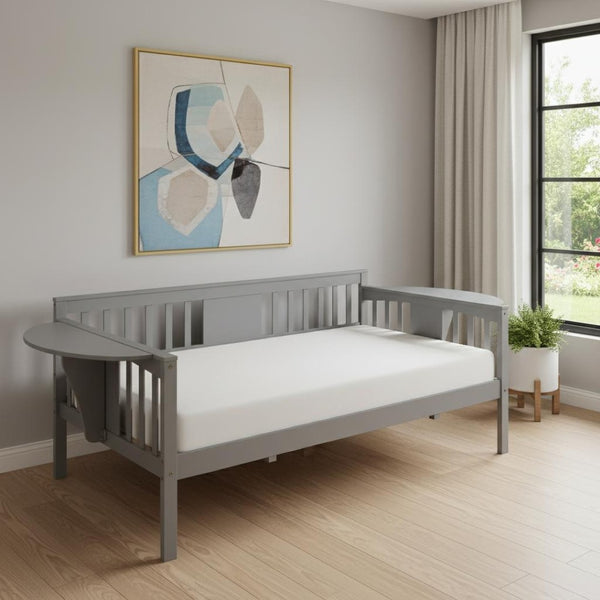 HomeRoots Gray Wood Twin Day Bed - Versatile Sofa & Bed Combo for Guest Rooms, Living Spaces, or Offices 602067