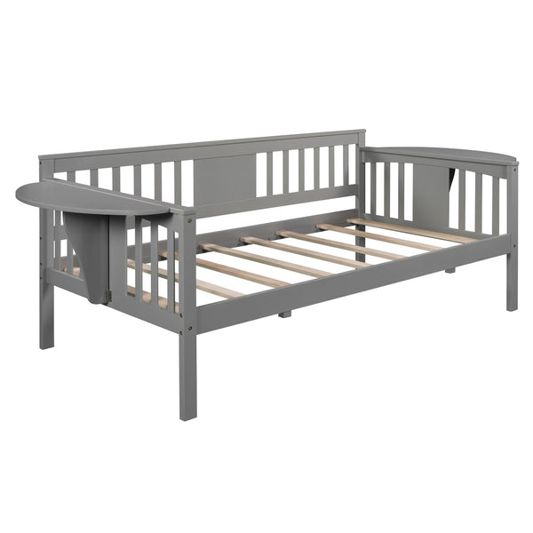 HomeRoots Gray Wood Twin Day Bed - Versatile Sofa & Bed Combo for Guest Rooms, Living Spaces, or Offices 602067