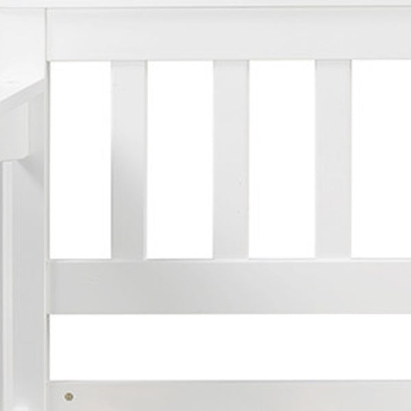 HomeRoots White Wood Twin Day Bed - Elegant Multi-Functional Sofa & Sleeper for Small Spaces & Guest Rooms 602068
