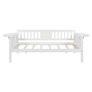 HomeRoots White Wood Twin Day Bed - Elegant Multi-Functional Sofa & Sleeper for Small Spaces & Guest Rooms 602068