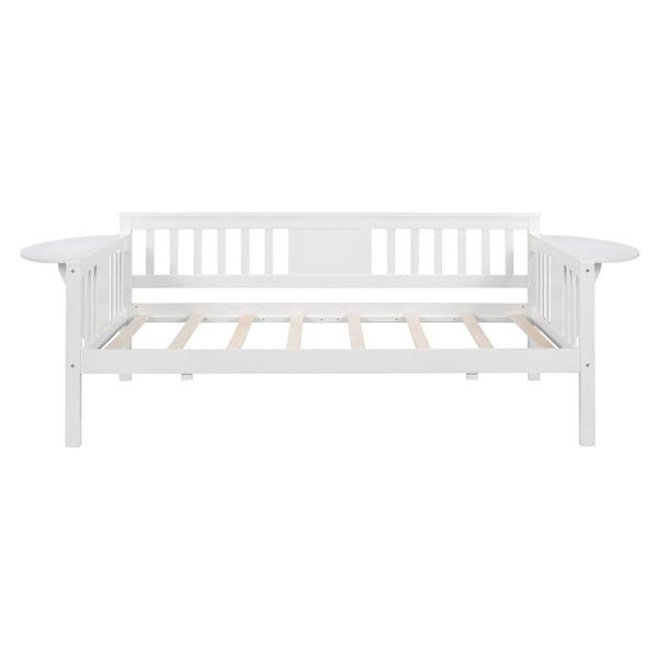 HomeRoots White Wood Twin Day Bed - Elegant Multi-Functional Sofa & Sleeper for Small Spaces & Guest Rooms 602068