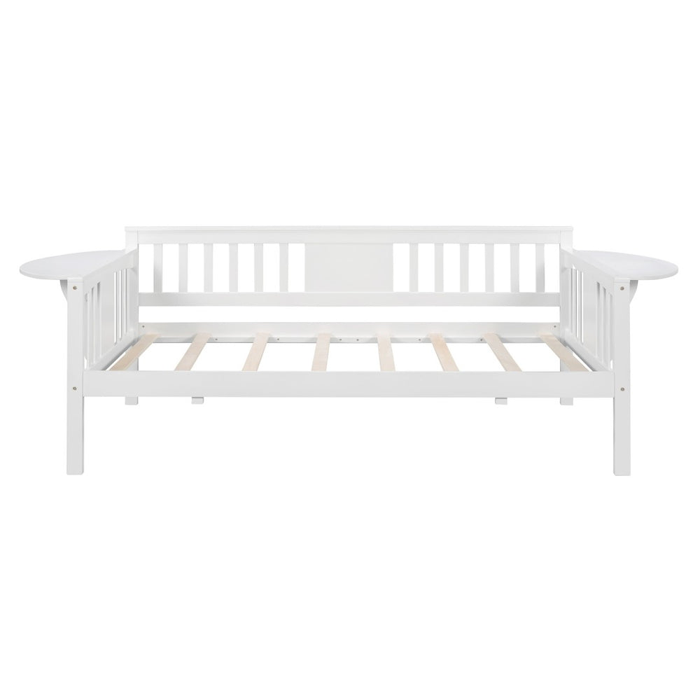 HomeRoots White Wood Twin Day Bed - Elegant Multi-Functional Sofa & Sleeper for Small Spaces & Guest Rooms 602068