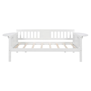 HomeRoots White Wood Twin Day Bed - Elegant Multi-Functional Sofa & Sleeper for Small Spaces & Guest Rooms 602068