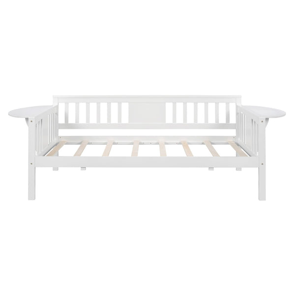 HomeRoots White Wood Twin Day Bed - Elegant Multi-Functional Sofa & Sleeper for Small Spaces & Guest Rooms 602068