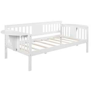 HomeRoots White Wood Twin Day Bed - Elegant Multi-Functional Sofa & Sleeper for Small Spaces & Guest Rooms 602068