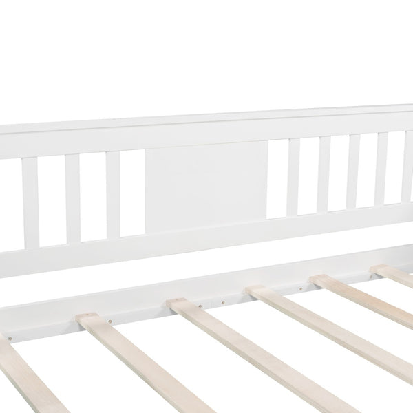 HomeRoots White Wood Twin Day Bed - Elegant Multi-Functional Sofa & Sleeper for Small Spaces & Guest Rooms 602068