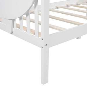 HomeRoots White Wood Twin Day Bed - Elegant Multi-Functional Sofa & Sleeper for Small Spaces & Guest Rooms 602068
