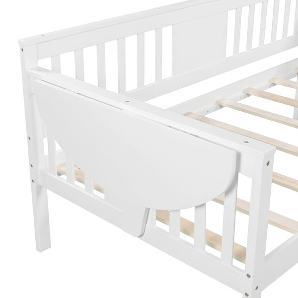 HomeRoots White Wood Twin Day Bed - Elegant Multi-Functional Sofa & Sleeper for Small Spaces & Guest Rooms 602068
