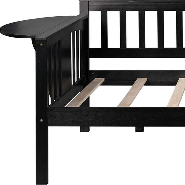 HomeRoots Espresso Wood Twin Day Bed - Sleek Modern Design for Versatile Seating and Comfortable Sleeping Space 602069