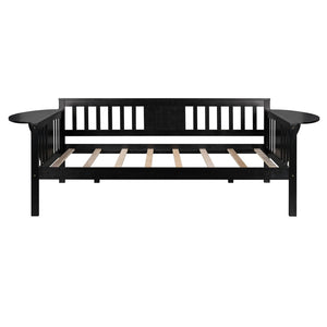 HomeRoots Espresso Wood Twin Day Bed - Sleek Modern Design for Versatile Seating and Comfortable Sleeping Space 602069