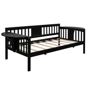 HomeRoots Espresso Wood Twin Day Bed - Sleek Modern Design for Versatile Seating and Comfortable Sleeping Space 602069