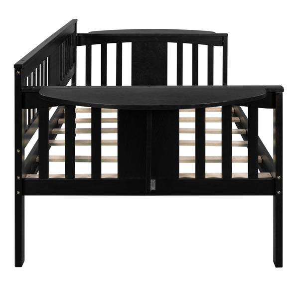 HomeRoots Espresso Wood Twin Day Bed - Sleek Modern Design for Versatile Seating and Comfortable Sleeping Space 602069