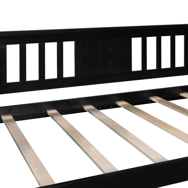 HomeRoots Espresso Wood Twin Day Bed - Sleek Modern Design for Versatile Seating and Comfortable Sleeping Space 602069