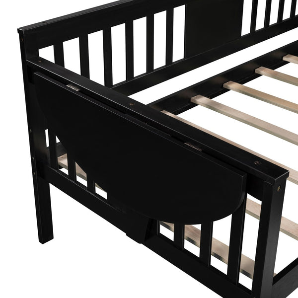 HomeRoots Espresso Wood Twin Day Bed - Sleek Modern Design for Versatile Seating and Comfortable Sleeping Space 602069