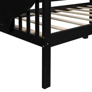 HomeRoots Espresso Wood Twin Day Bed - Sleek Modern Design for Versatile Seating and Comfortable Sleeping Space 602069
