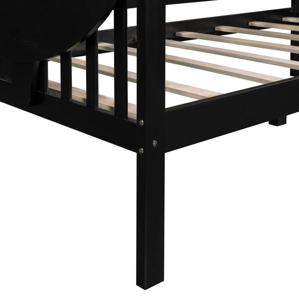 HomeRoots Espresso Wood Twin Day Bed - Sleek Modern Design for Versatile Seating and Comfortable Sleeping Space 602069