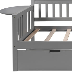 HomeRoots Gray Twin Day Bed with Stylish Drawers - Modern Wood Frame, Versatile Storage & Chic Design 602072