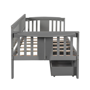 HomeRoots Gray Twin Day Bed with Stylish Drawers - Modern Wood Frame, Versatile Storage & Chic Design 602072