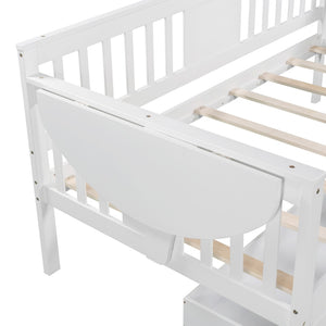 HomeRoots White Wood Twin Day Bed with Under-Bed Storage Drawers – Stylish, Durable, Perfect for Any Room 602073