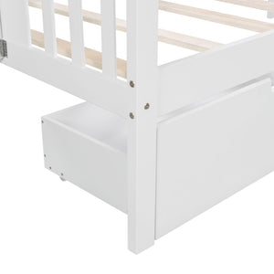 HomeRoots White Wood Twin Day Bed with Under-Bed Storage Drawers – Stylish, Durable, Perfect for Any Room 602073