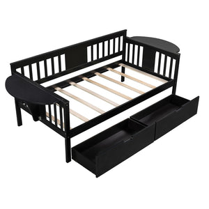 HomeRoots Espresso Wood Twin Day Bed – Versatile Sofa & Bed Combo for Compact Spaces, Modern Style & Comfort 602074