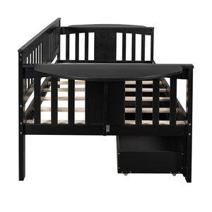HomeRoots Espresso Wood Twin Day Bed – Versatile Sofa & Bed Combo for Compact Spaces, Modern Style & Comfort 602074